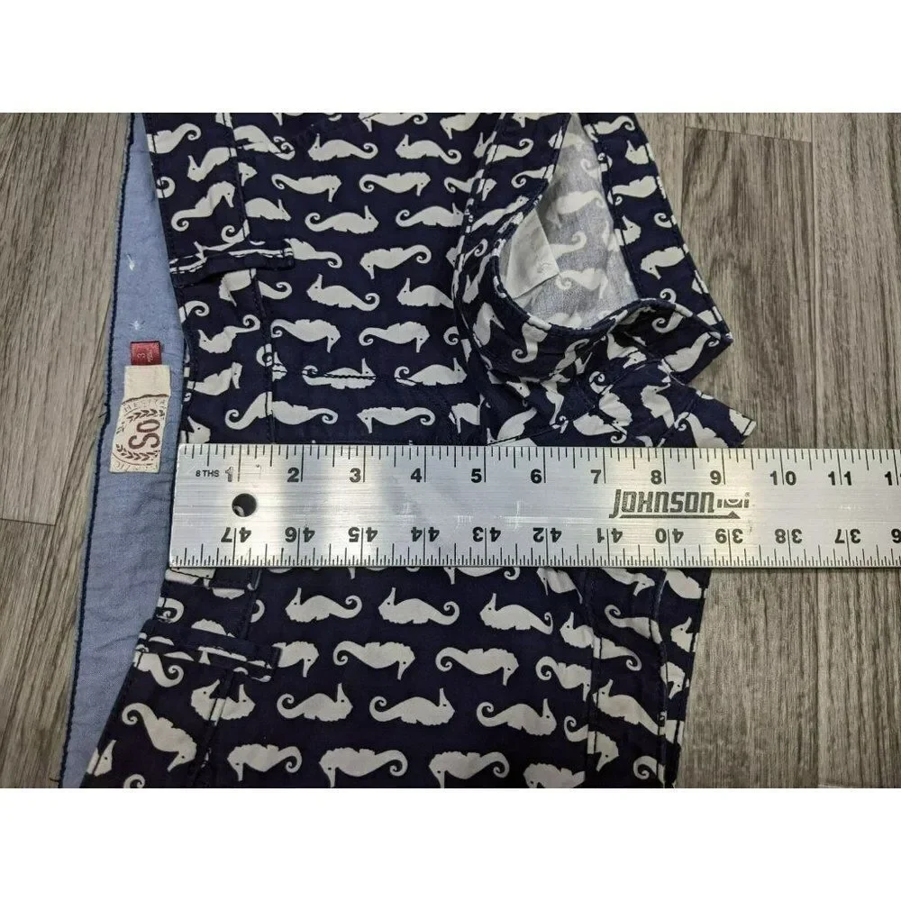 (3/$27) SO Juniors Size 3 Pockets‎ Seahorse Pattern Navy Blue White Short Shorts
